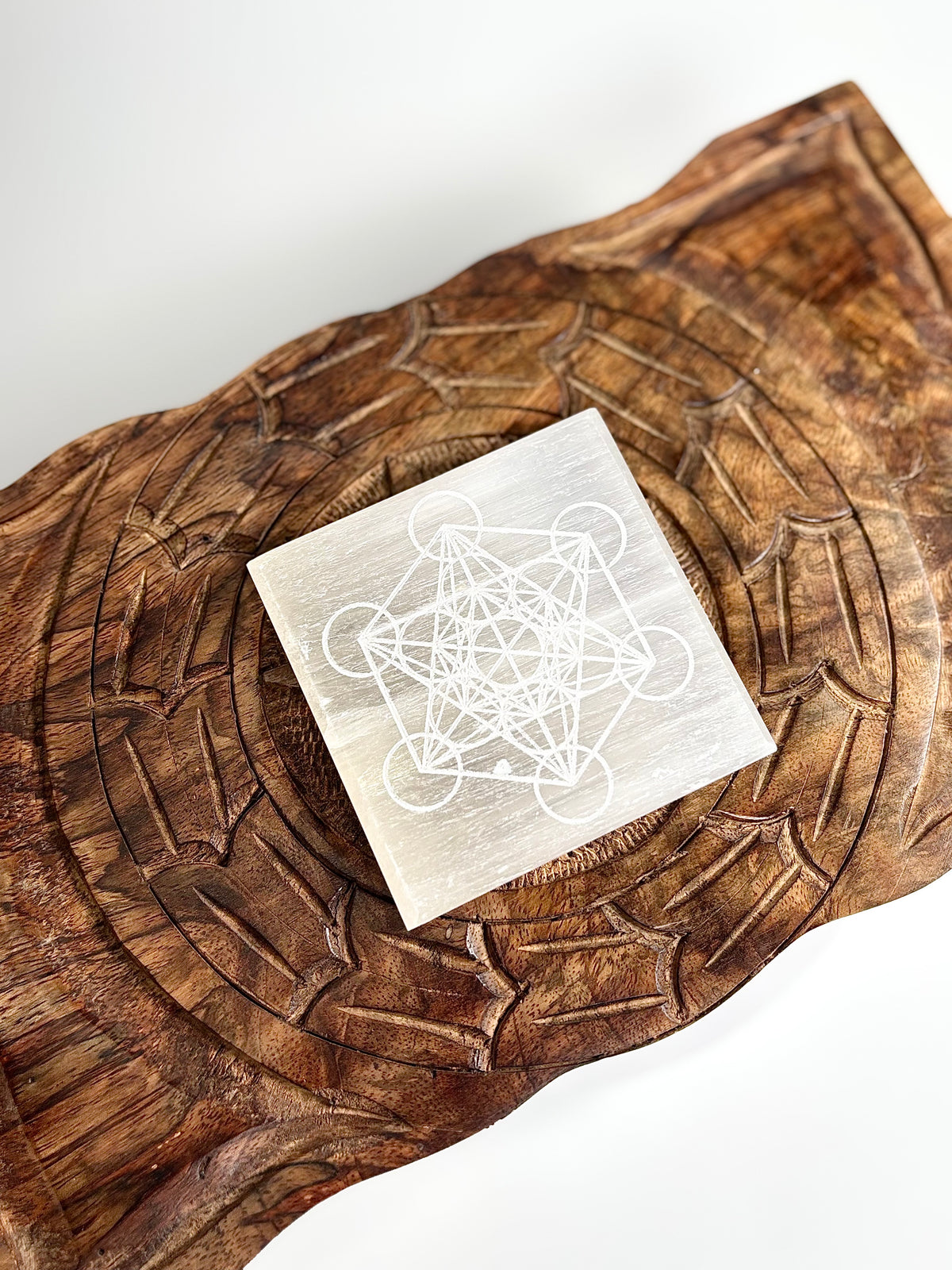 Metatron Selenite Square Plate