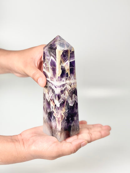 Four Facet Chevron Amethyst Tower – 610g - Amplified Intuition & Focused Healing
