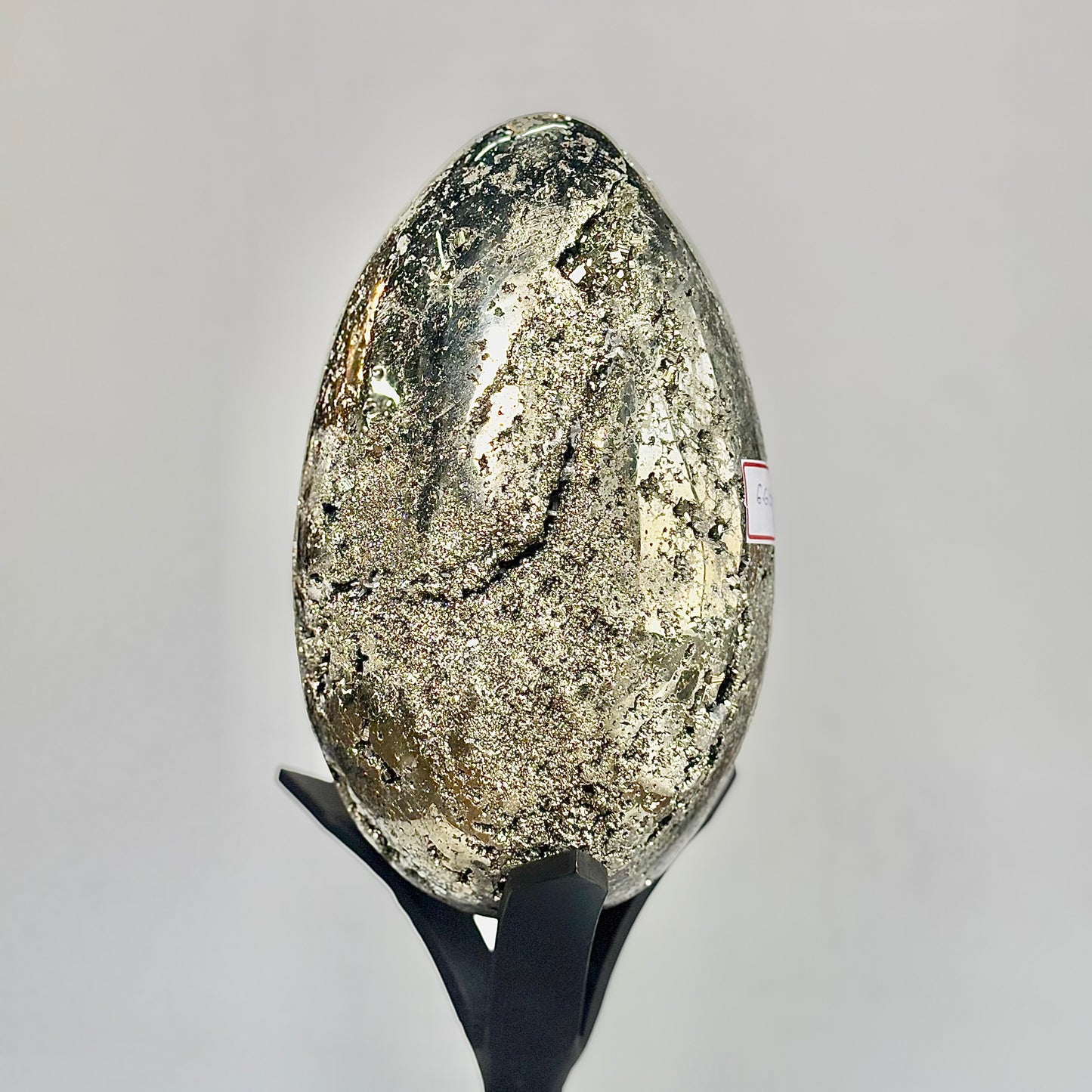 Extra Large Peruvian Pyrite Druzy Egg Carving 6.6 Kg – Abundance & Prosperity