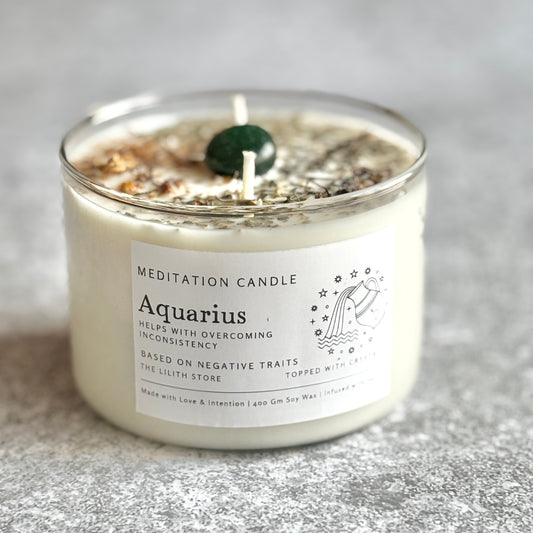 Aquarius Zodiac Soy Intention Candle | 400 Gm