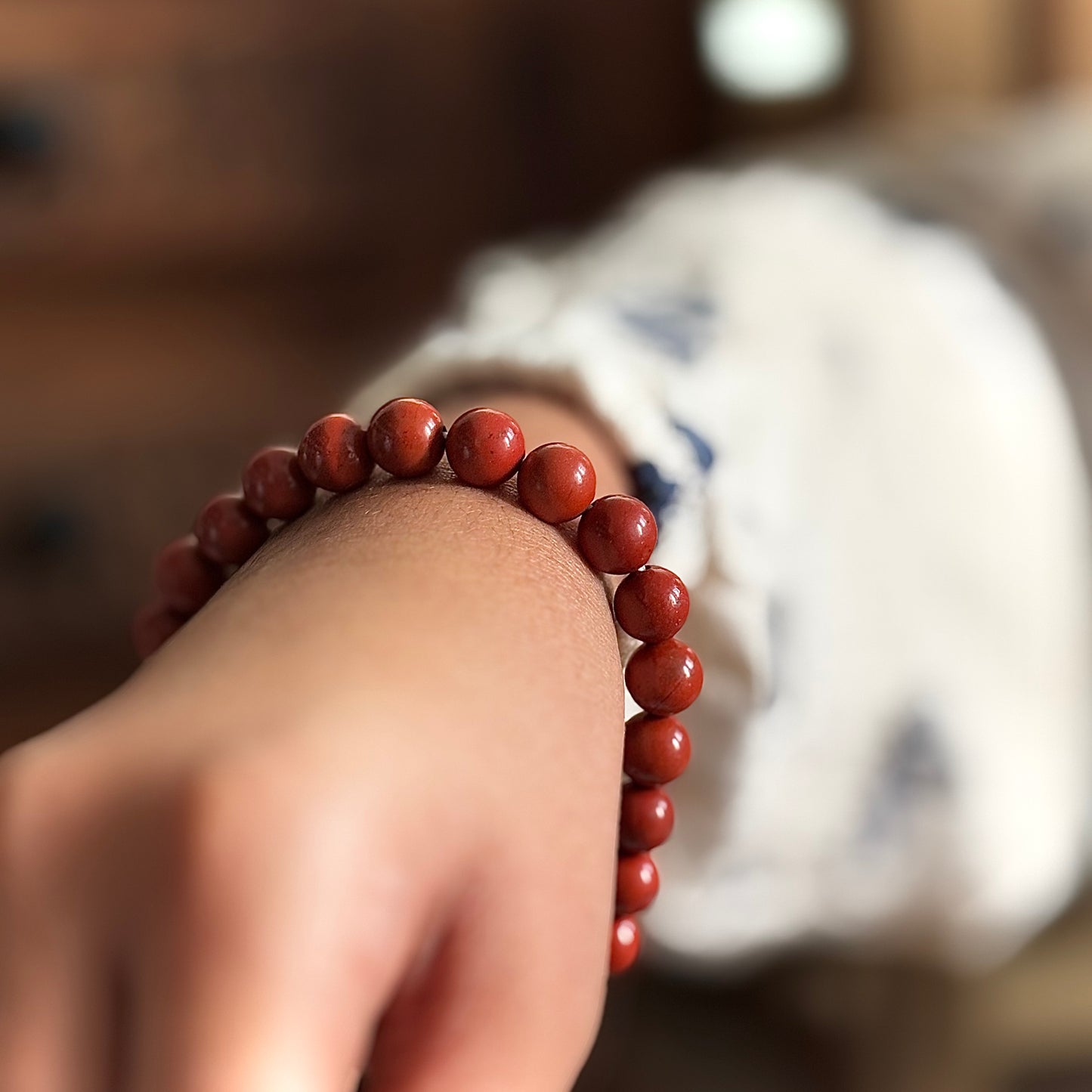 Red Jasper Bead Bracelet - 8mm | Grounding & Restoring Balance