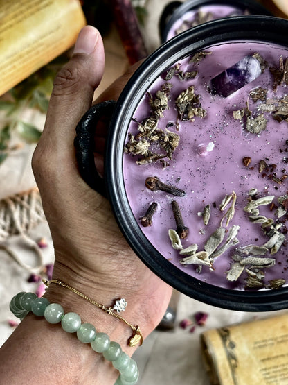 Cleansing & Purification Pentacle Print Cauldron Candle