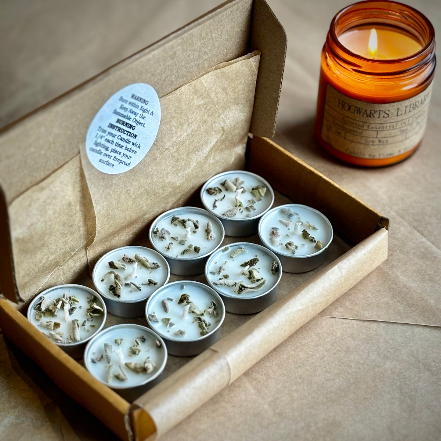 Sage Infused Soy Wax Tealight Candles – Unscented