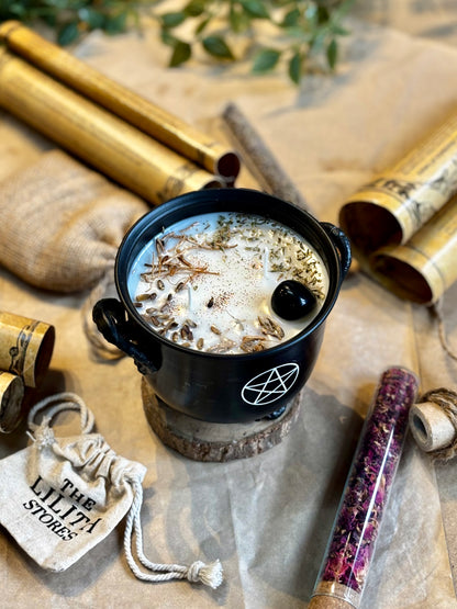 Pentacle Print Cauldron Candle | Remove Evil eye & Cleanse & Protect