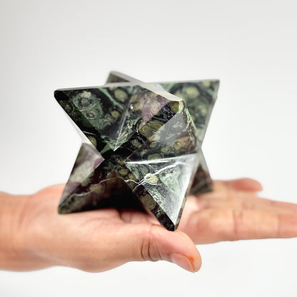 Kambaba Jasper Large Merkaba Carving - 440 Gm