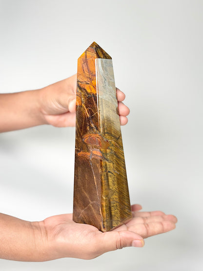 Four Facet Tiger’s Eye Tower – 745g - Focus, Confidence & Style