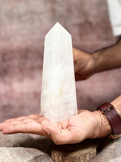 Natural Clear Quartz Crystal Tower