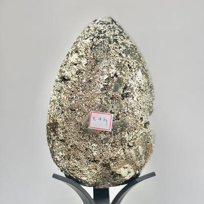 Extra Large Peruvian Pyrite Druzy Egg Carving 8.4 Kg – Abundance & Prosperity