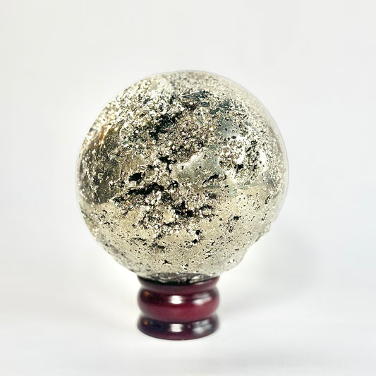 Extra Large Peruvian Pyrite Druzy Sphere 4.6 Kg – Abundance & Prosperity