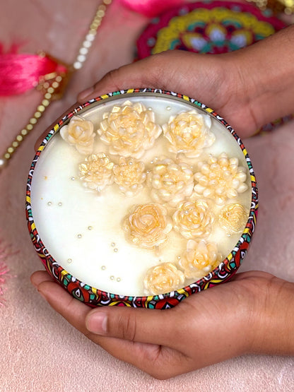 Premium Floral Soy Wax Scented Candle – Vanilla | 280g