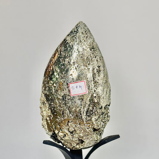 Extra Large Peruvian Pyrite Druzy Egg Carving 5.8 Kg – Abundance & Prosperity