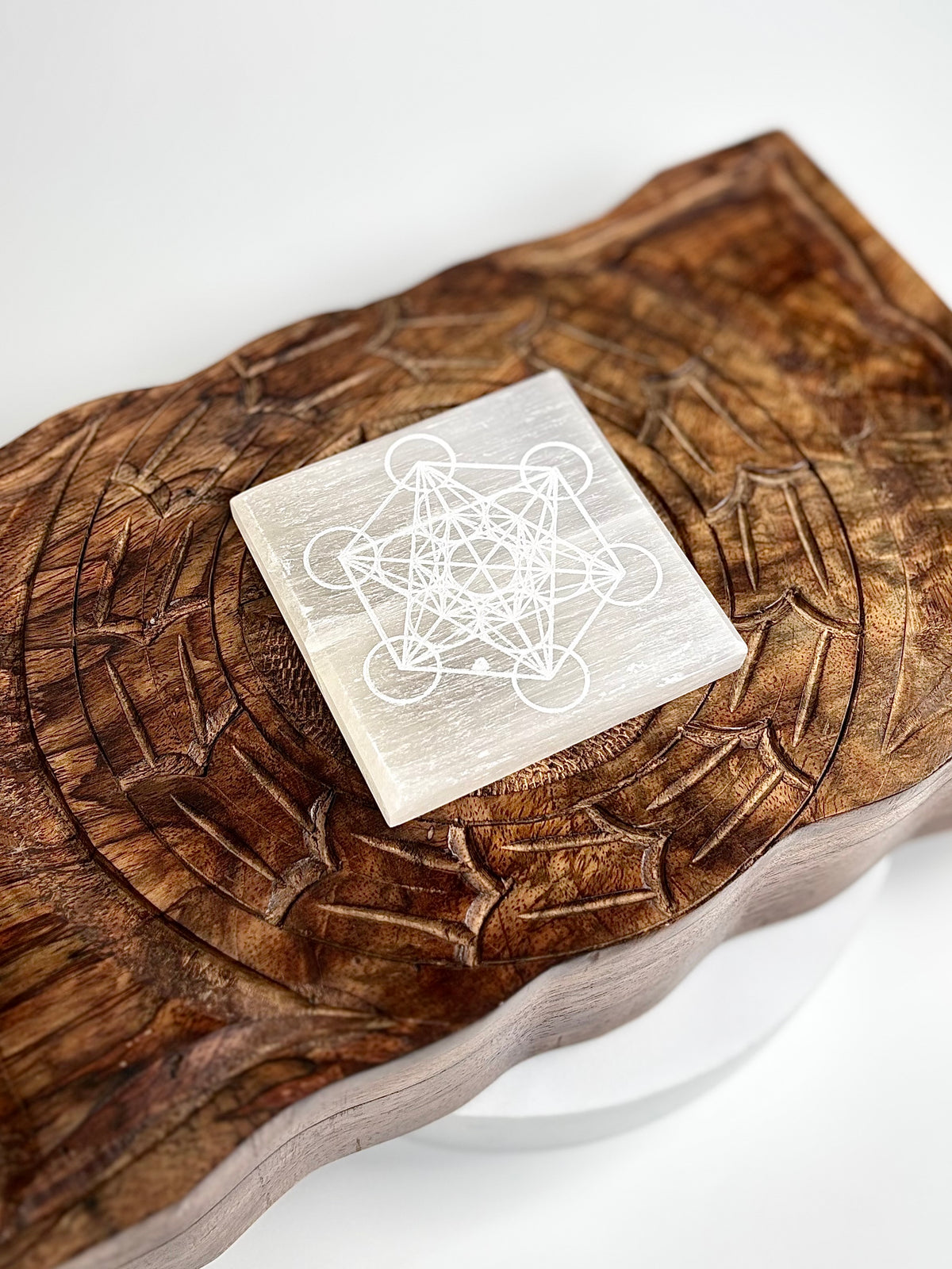 Metatron Selenite Square Plate