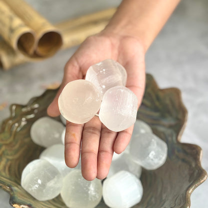 Jumbo Selenite | Satin Spar Tumble | Helps activating Third eye & Crown Chakra