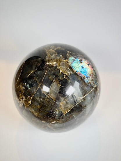 Large Natural Labradorite Sphere (Approx. 6.8 kg)