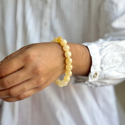 Yellow Calcite Bead Bracelet - 10mm | Connect with Spirit Guides