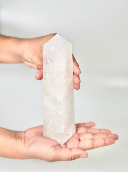 Four Facet Clear Quartz Tower – 530g - Amplify, Align & Awaken
