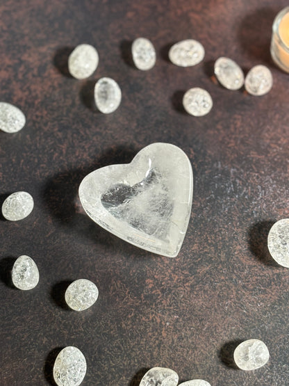 Clear Quartz Heart Shape Bowl -   Amplifier of Energy & Intention