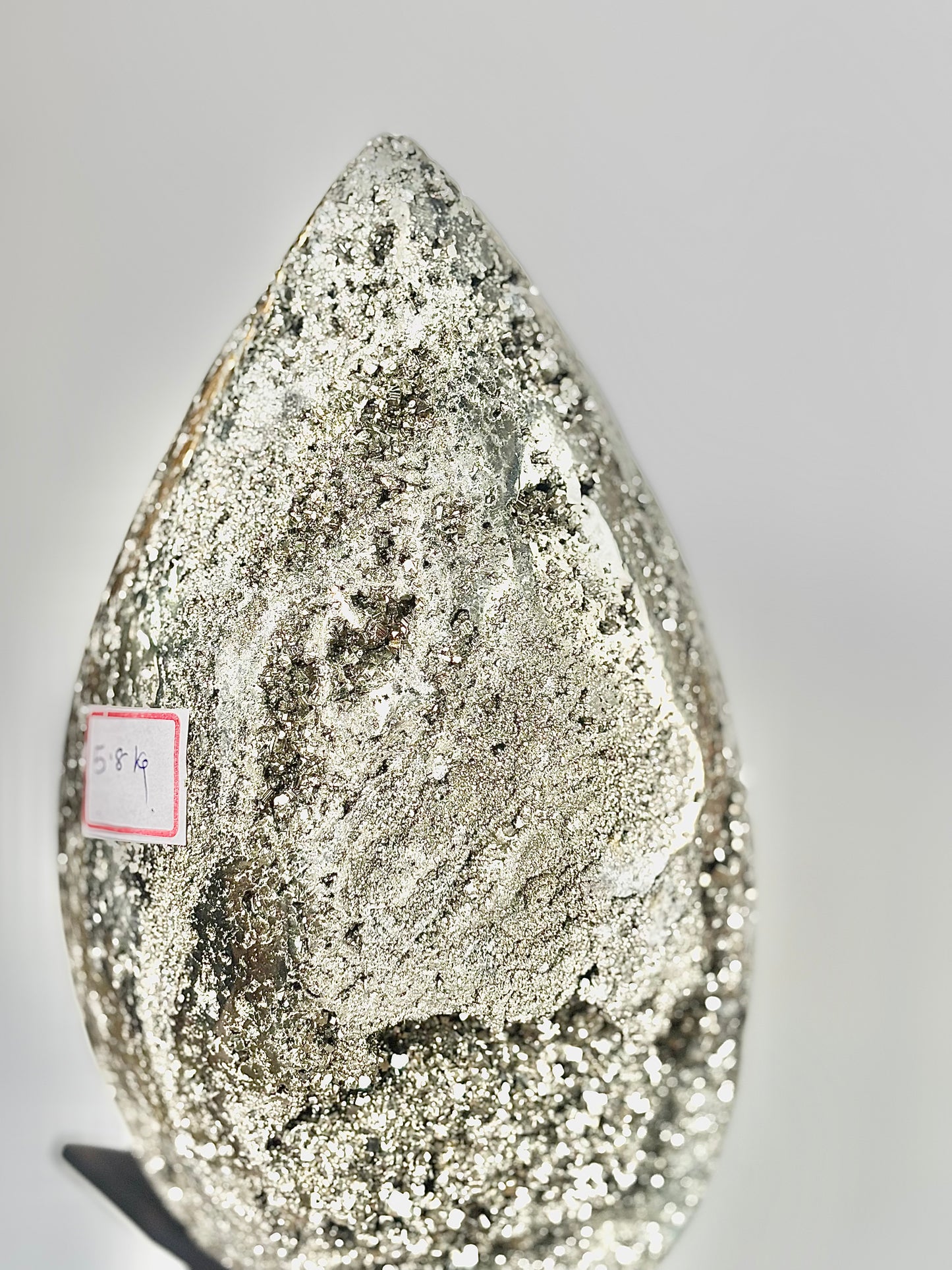 Extra Large Peruvian Pyrite Druzy Egg Carving 5.8 Kg – Abundance & Prosperity