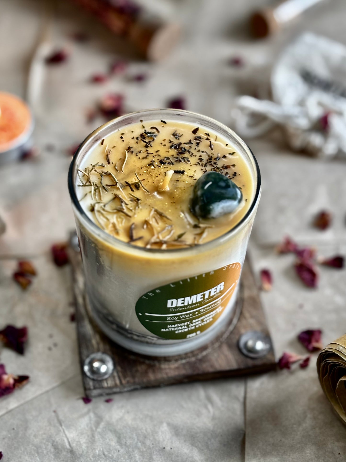 Demeter Altar Candle – 200 g Soy Wax Jar Candle for Ritual & Devotion