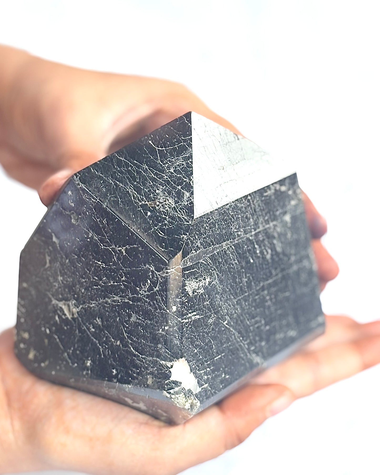 Black Tourmaline Irregular Towers | Mica Inclusion - 1330 Gm | Stone of Protection