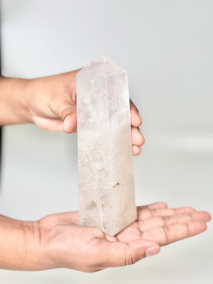 Four Facet Clear Quartz Tower – 440g - Amplify, Align & Awaken