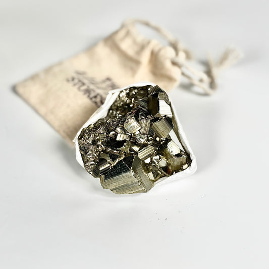 Peruvian Pyrite Cluster – 223g -Golden Brilliance & Striking Presence
