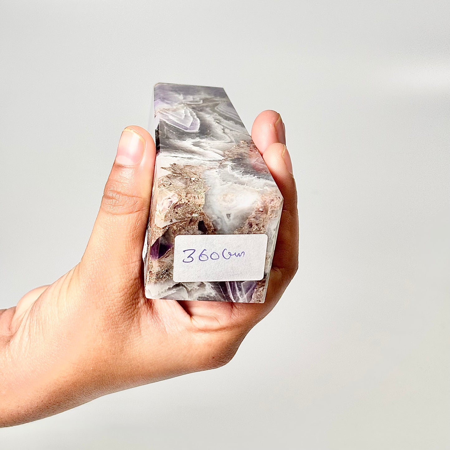 Four Facet Chevron Amethyst Tower – 360g - Amplified Intuition & Focused Healing
