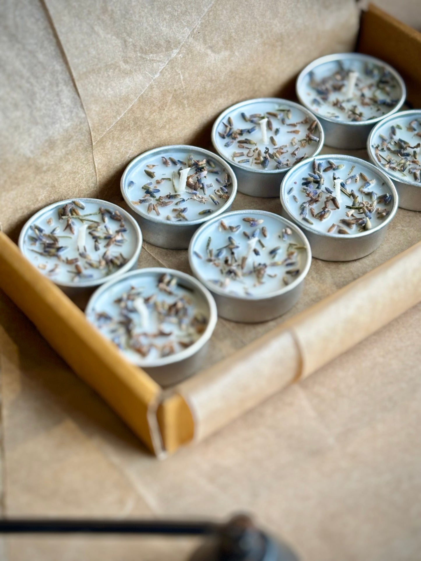 Lavender Infused Soy Wax Tealight Candles – Unscented (Pack of 8)
