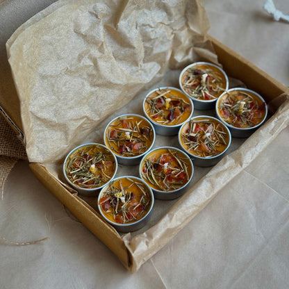 Tealight Orange Soy Wax Tealight Candle with Rosemary & Carnelian