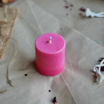 Pink Pillar Candle 2 Inch – Soy Wax Ritual & Décor Candle | Pack of 4