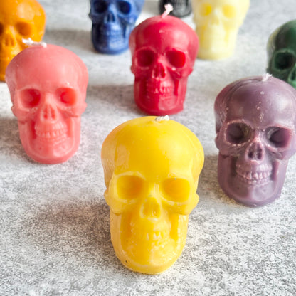 Medium Size Skull Beeswax Candle | Colour Option Available