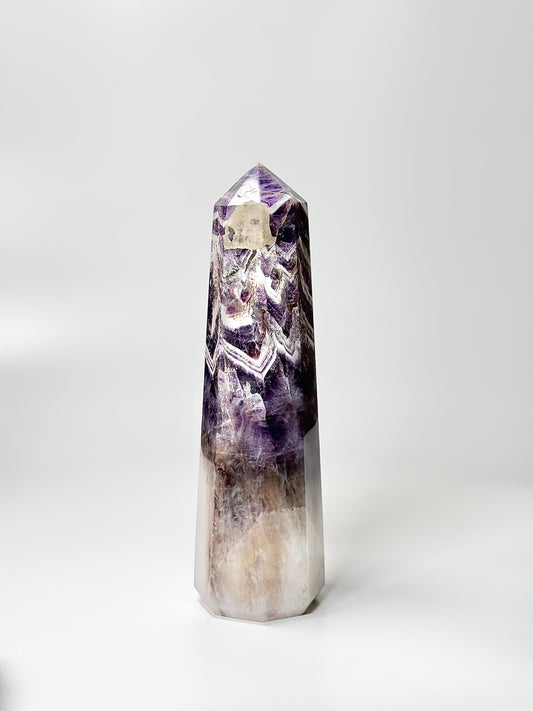 Eight Facet Chevron Amethyst Tower – 927g - Balanced Energy & Refined Clarity