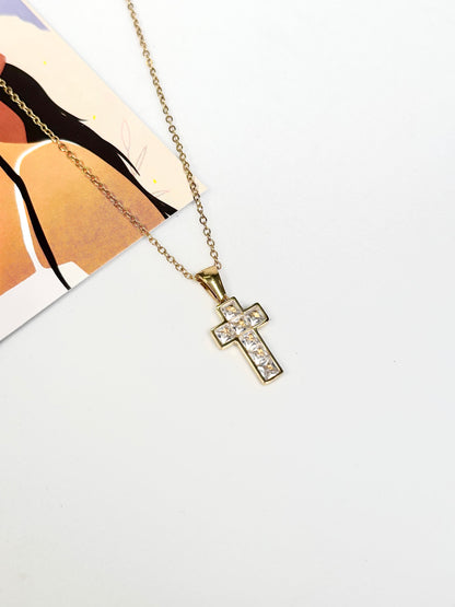 Crystal Cross Pendant Necklace