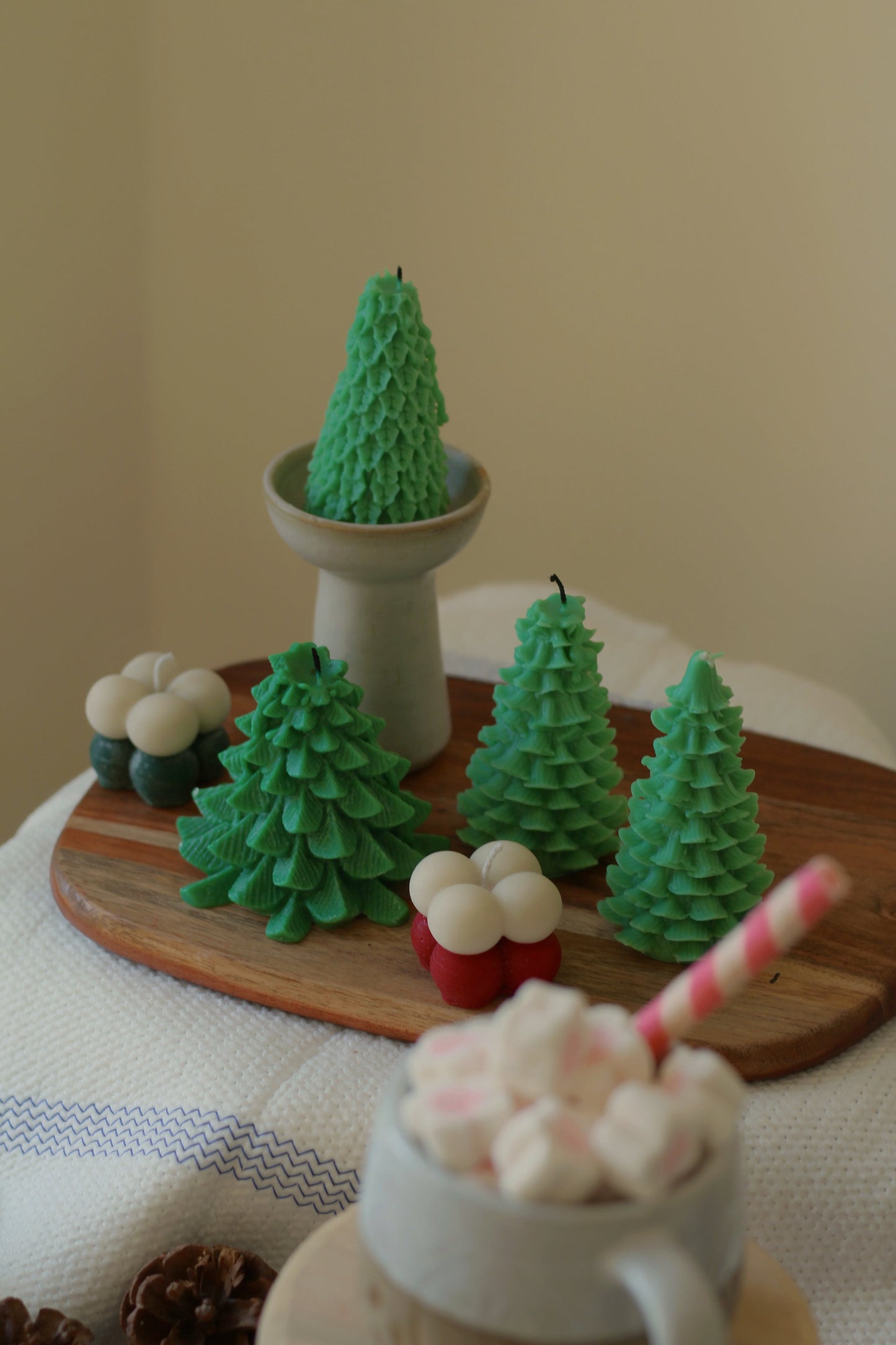 Green Tree & Bubble  Candle Combo No 2 | Set of 8 Soy Candles
