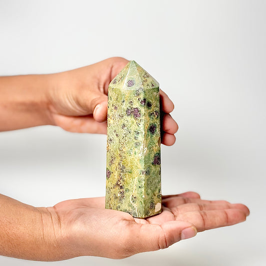 Eight Facet Ruby in Zoisite Tower – 390g - Vivid Colour & Balanced Design
