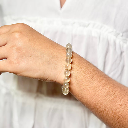 Grey Moonstone Bracelet – Intuition • Emotional Balance • Feminine Energy