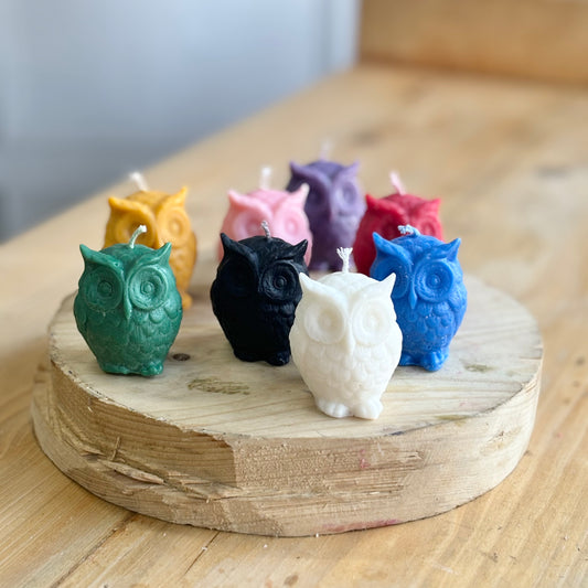 Small Owl Figurine Soy Candle - Pack of 3 | Colour Option Available