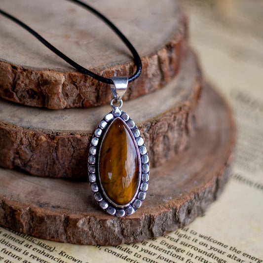 Tiger's eye Pendant with Cord | Wealth & Fortune