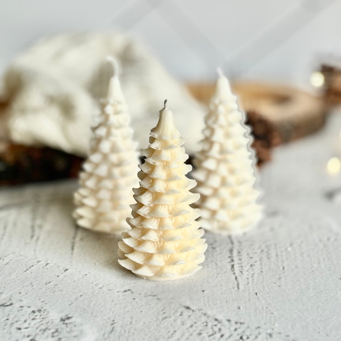 White Tree Candle | White | Soy Candle set of 3