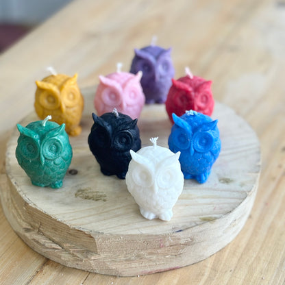 Small Owl Figurine Soy Candle - Pack of 3 | Colour Option Available