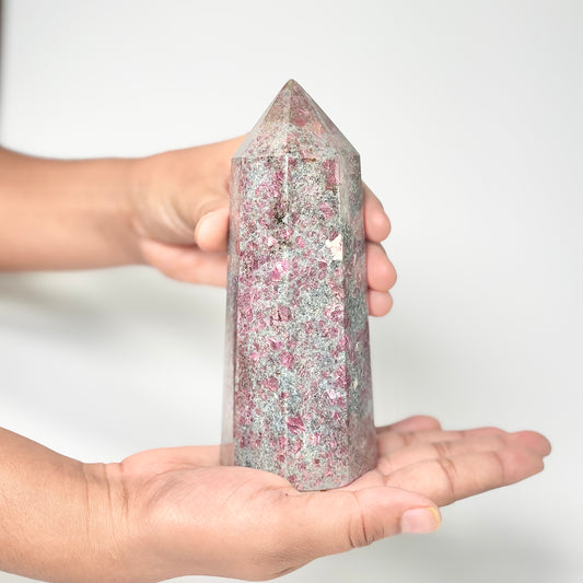 Eight Facet Ruby in Kyanite Tower – 760g -Distinctive Colour & Balanced Form