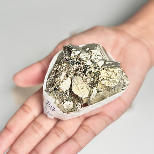 Peruvian Pyrite Cluster – 247g -Golden Brilliance & Striking Presence