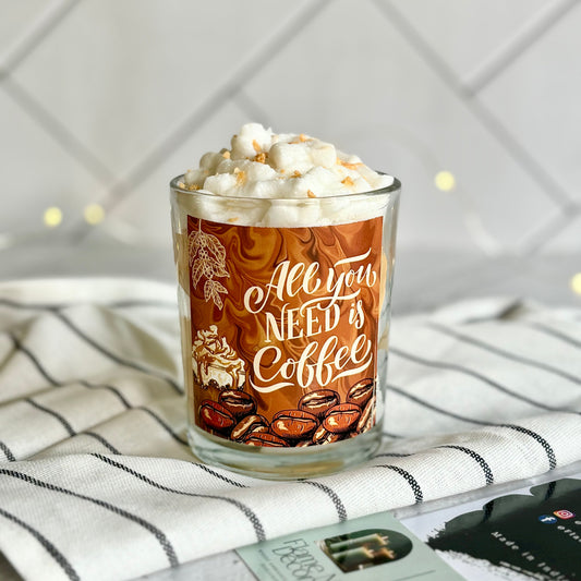 All You Need is Coffee | Cinnamon Vanilla Ice Latte Soy Scented Candle | Dessert Candle