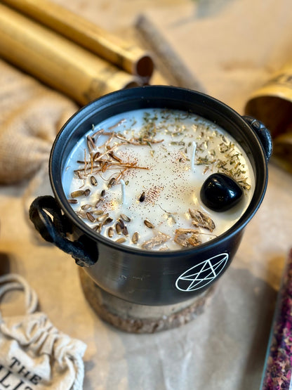 Pentacle Print Cauldron Candle | Remove Evil eye & Cleanse & Protect