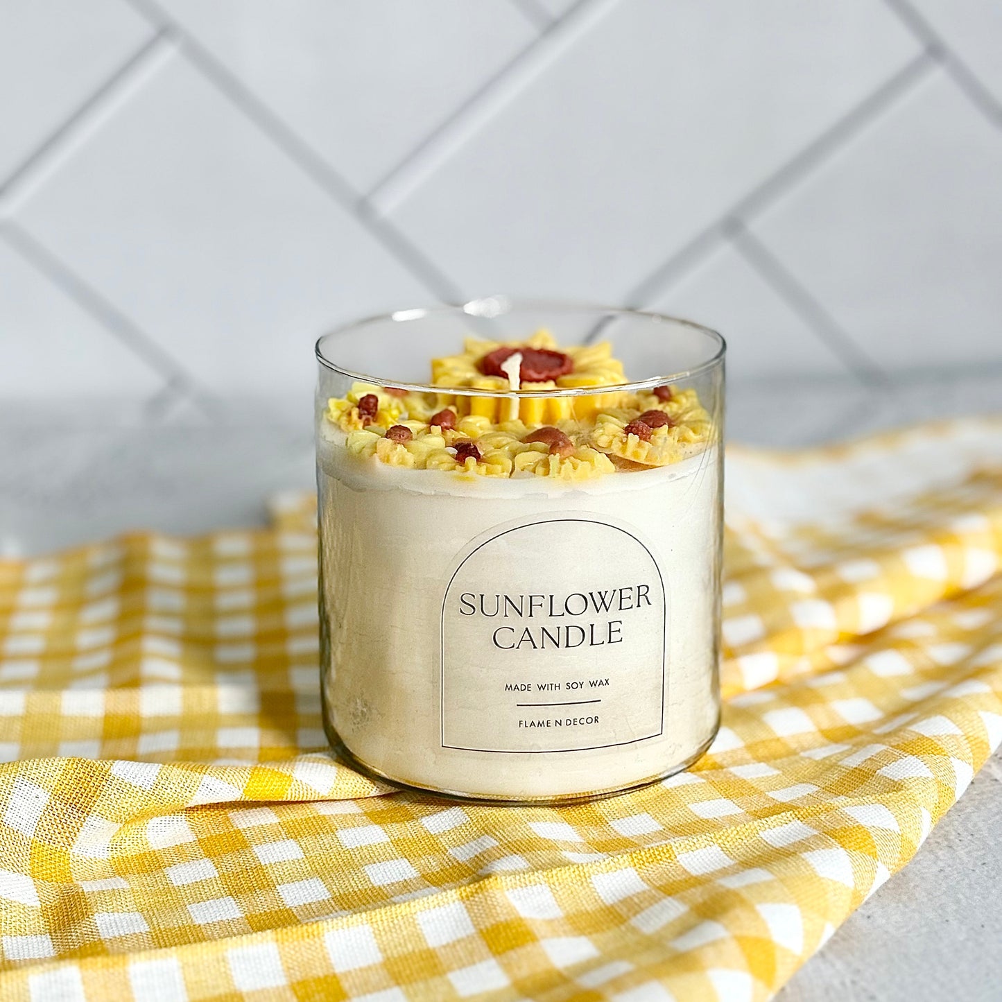 Sunflower Soy Wax Decorative Jar Scented Candle