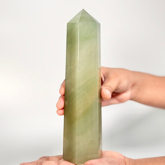 Green Aventurine Six-Facet Tower – 848g - Attract Luck • Inspire Growth • Help Heart Chakra