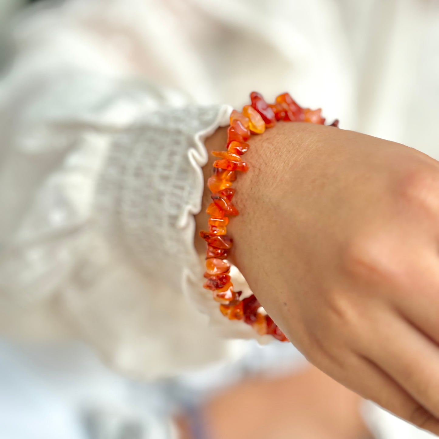 Orange Carnelian Chips Bracelet | Stone of Creativity & Opportunity