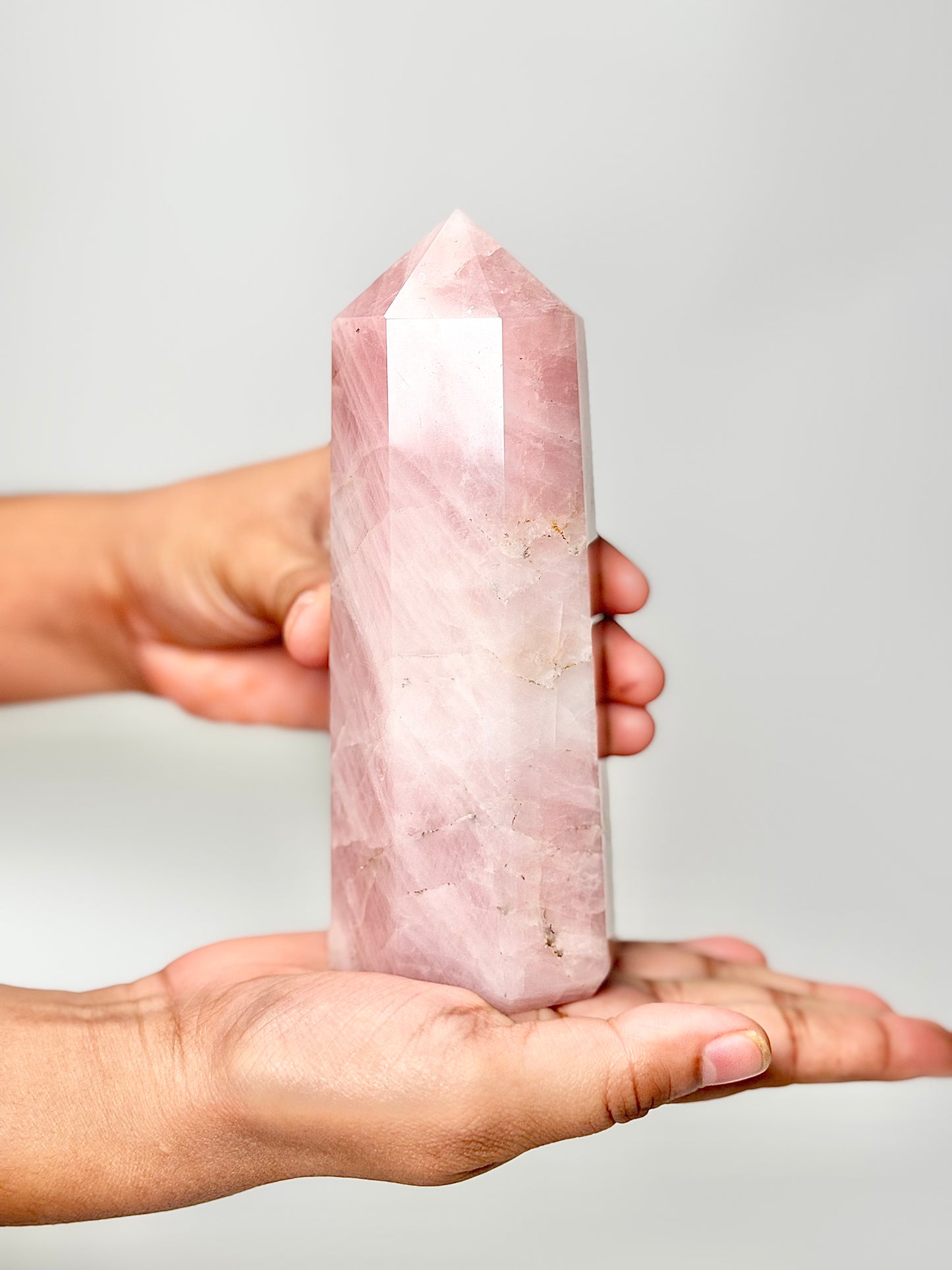 Eight Facet Rose Quartz Tower – 630g - Elegance, Warmth & Gentle Charm