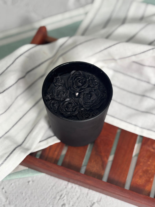 Black Rose Vanilla Scented Soy Candle