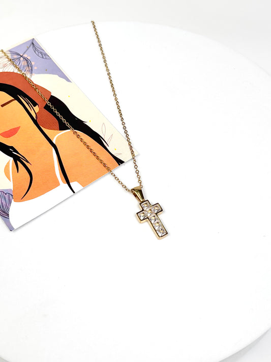 Crystal Cross Pendant Necklace